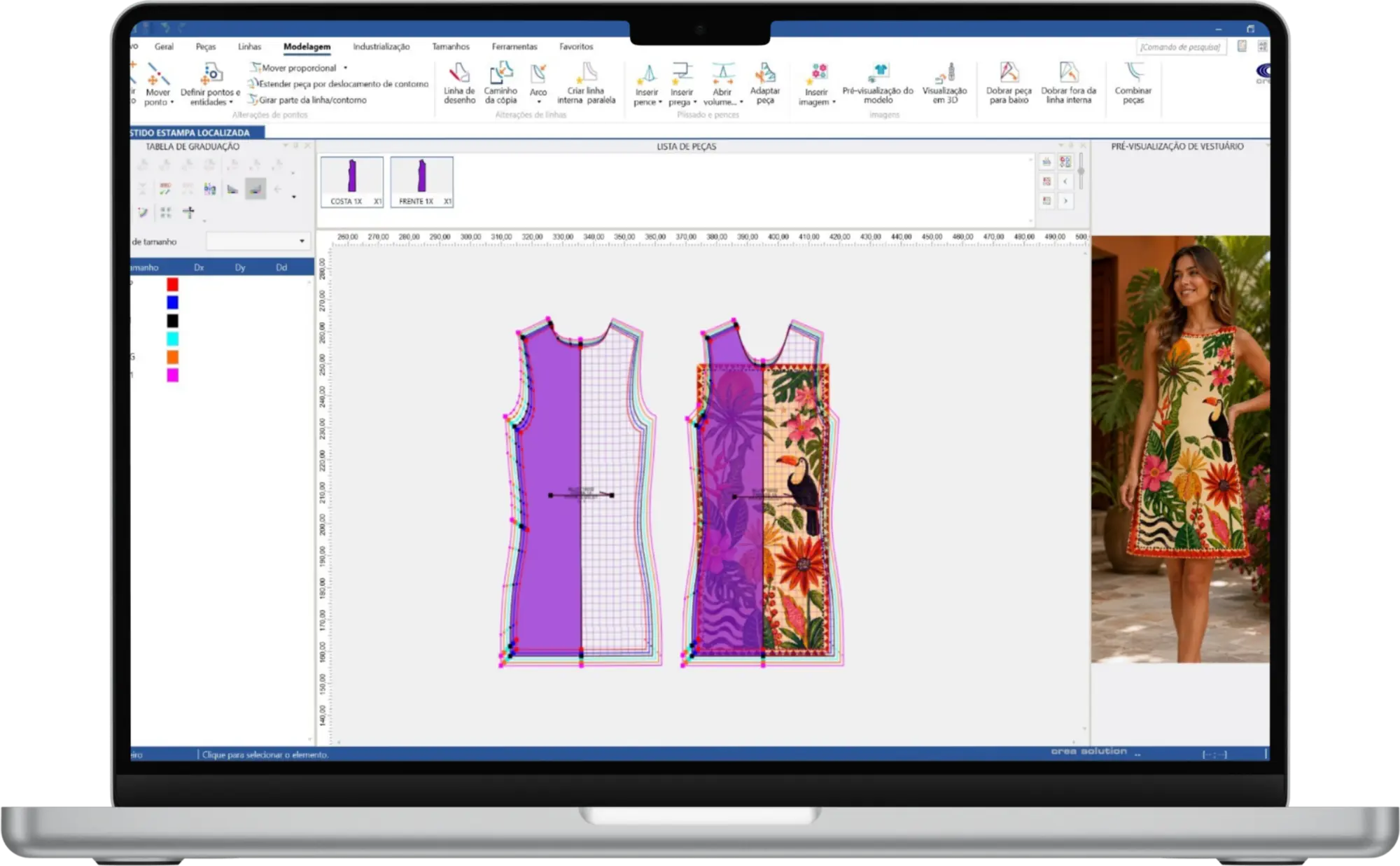 CAD Crea Solution — modelagem e graduação de moldes